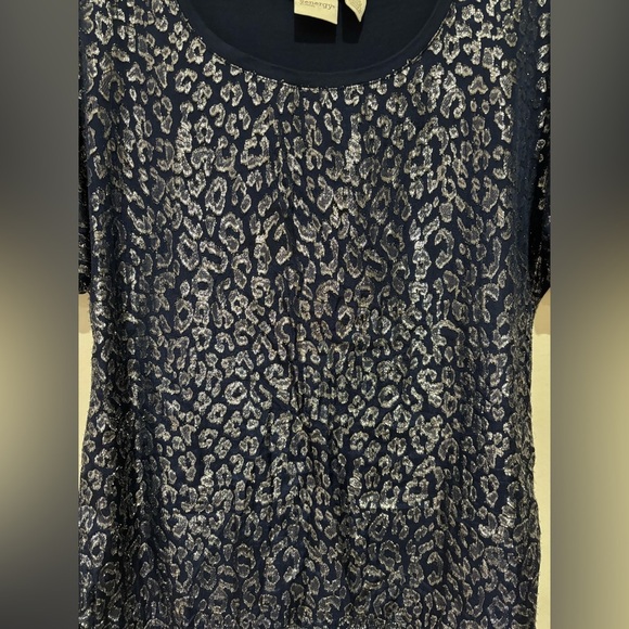Chico’s Metallic Animal Print Tee - Picture 2 of 4